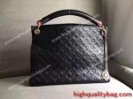 Replica Louis Vuitton Black Artsy MM Monogram Black Leather Handbag For Sale